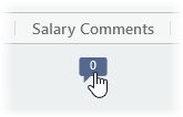 Screenshot showing the selected comment icon in the Salary Comments column